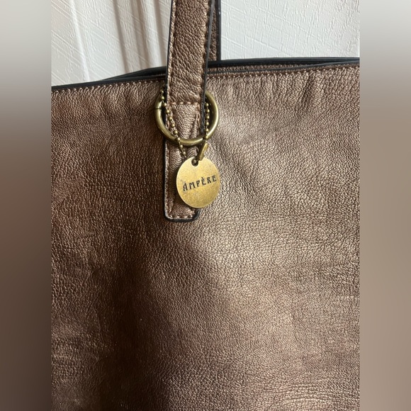 The Lucia Tote - Large Bronze Tote Bag by Ampere; High quality vegan leather - Picture 11 of 16